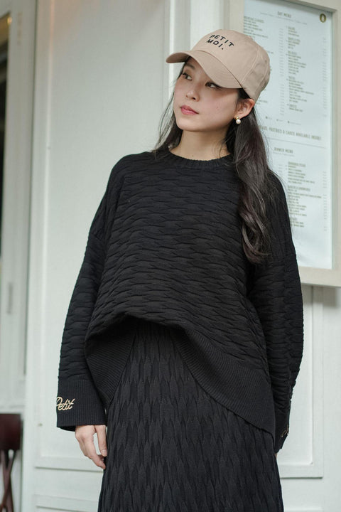 NUVOLA KNIT SWEATER IN NOIR