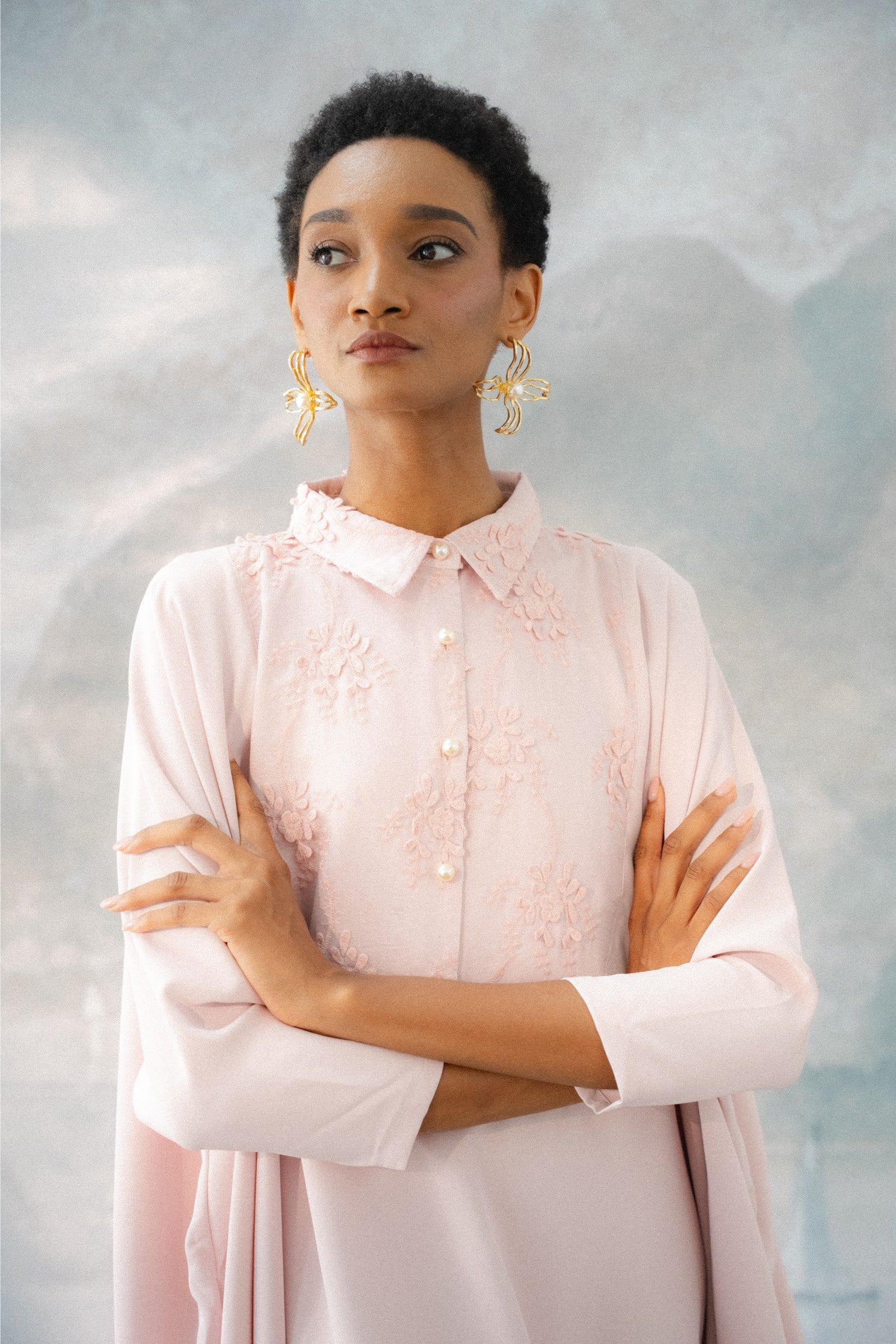 NAHLA KAFTAN IN ROSE QUARTZ – Petit Moi NAHLA KAFTAN IN ROSE QUARTZ – Petit Moi