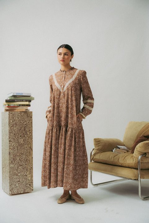 LUNDI DRESS IN BRUNETTE