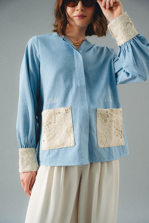 ANAIS BLOUSE IN CHAMBRAY LACE