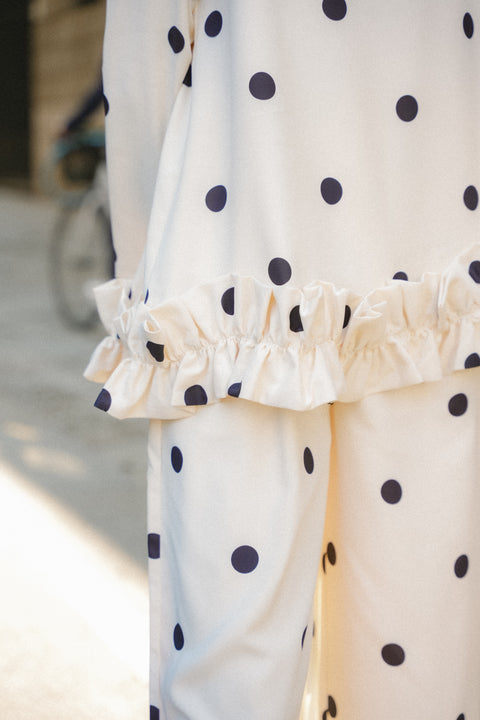 BRERA RUFFLE TOP IN POLKA