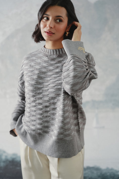 NUVOLA KNIT SWEATER IN LUNARE