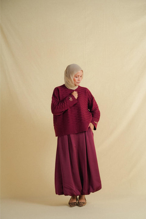 BUBBLE SKIRT IN BURGUNDY
