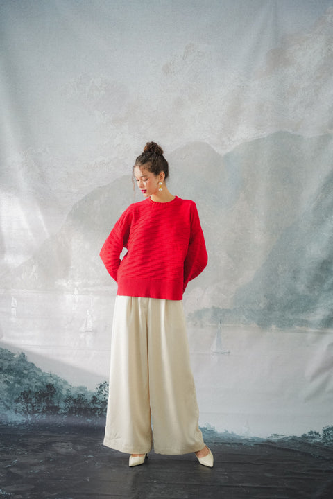 NUVOLA KNIT SWEATER IN ROUGE