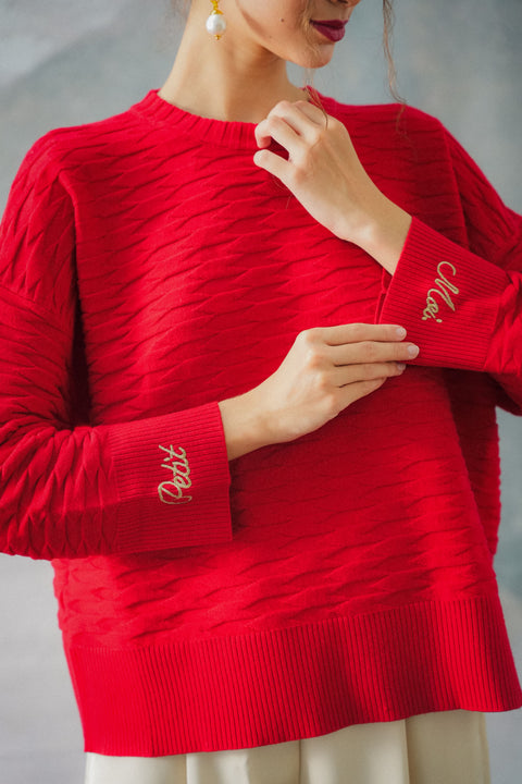 NUVOLA KNIT SWEATER IN ROUGE