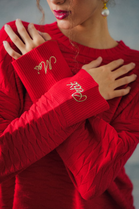 NUVOLA KNIT SWEATER IN ROUGE