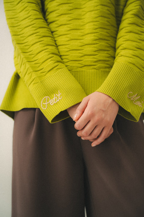 NUVOLA KNIT SWEATER IN CHARTREUSE