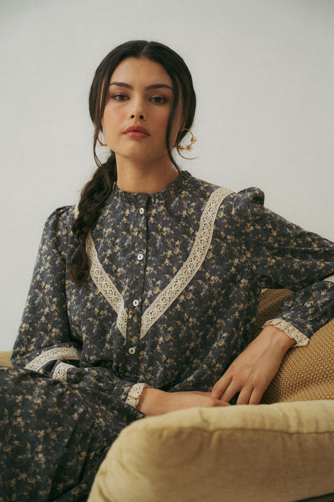 LUNDI DRESS IN MIDNIGHT BLUE