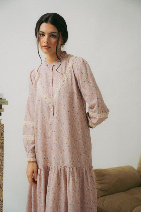 LUNDI DRESS IN ANTIQUE ROSE