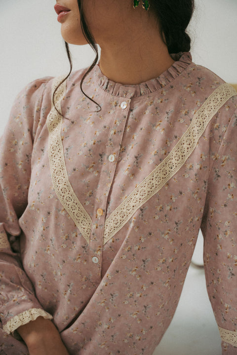 LUNDI DRESS IN ANTIQUE ROSE