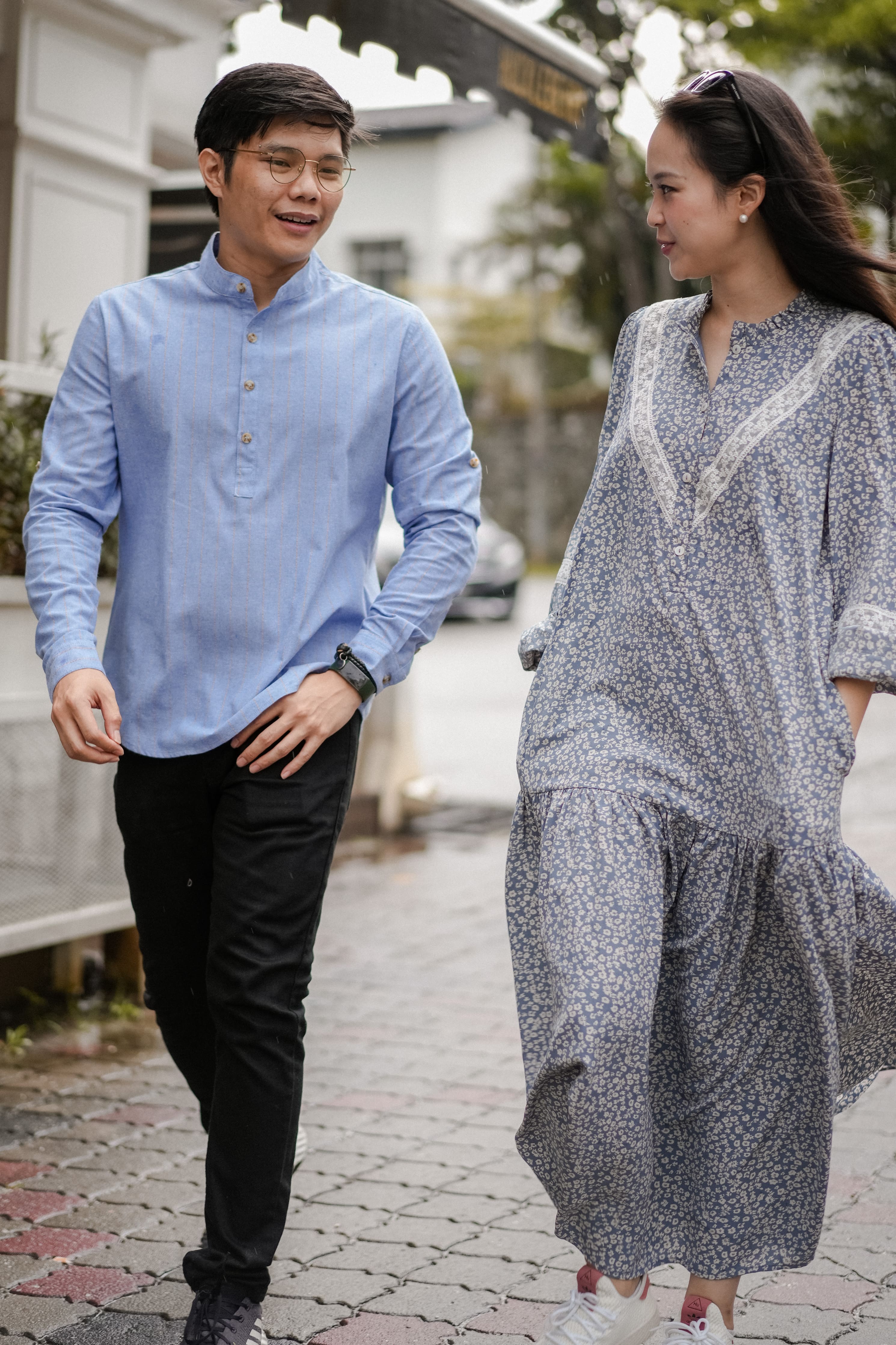 brother and sister in baju kurung and kurta by Petit Moi