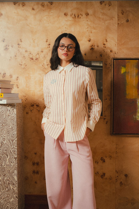 LE BOYFRIEND SHIRT IN TICKLED PINK