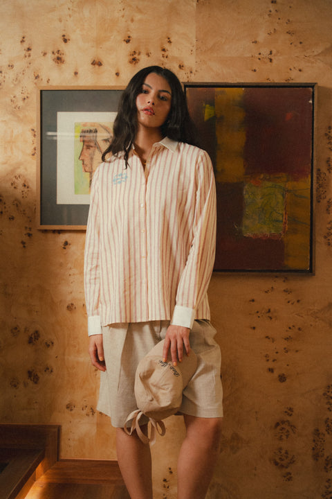 LE BOYFRIEND SHIRT IN TICKLED PINK