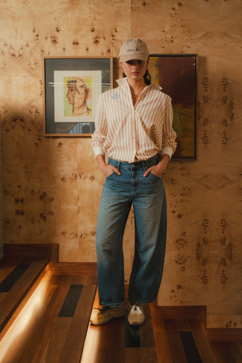 LE BOYFRIEND SHIRT IN TICKLED PINK