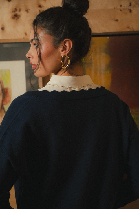 CLASSIC CARDI IN BLEU MARINE
