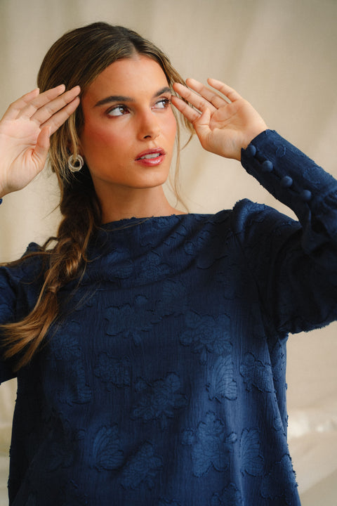 DAHLIA KURUNG IN BLEU MARINE