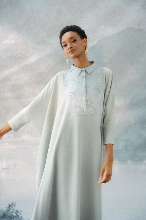 NAHLA KAFTAN IN SLATE BLUE