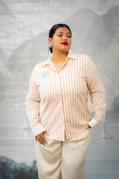 LE BOYFRIEND SHIRT IN TICKLED PINK