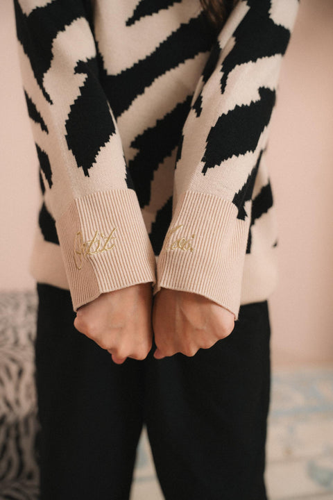 VICKY KNIT SWEATER IN ZEBRA (KIDS)
