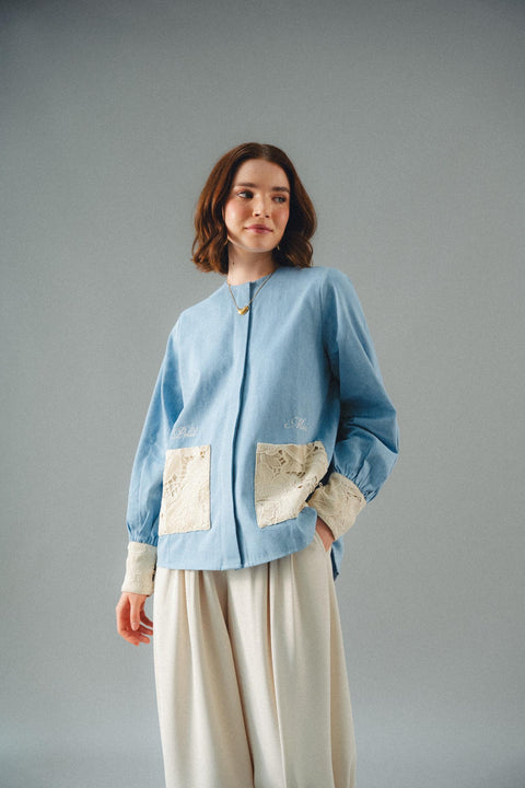 ANAIS BLOUSE IN CHAMBRAY LACE