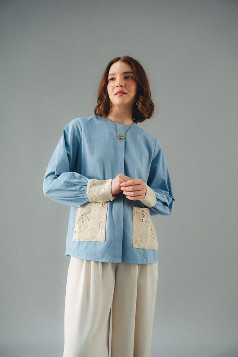 ANAIS BLOUSE IN CHAMBRAY LACE