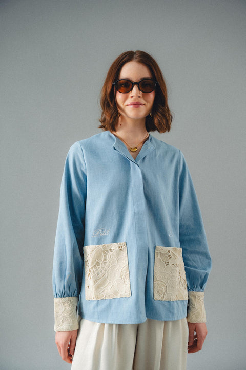 ANAIS BLOUSE IN CHAMBRAY LACE
