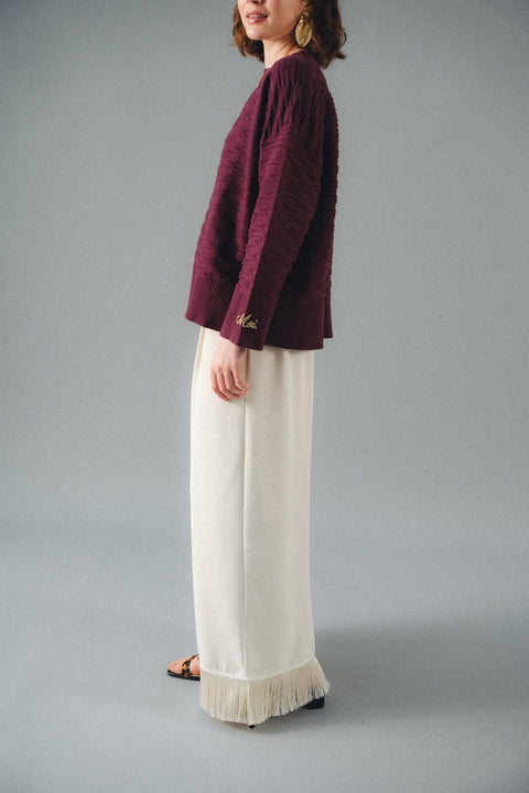 NUVOLA KNIT SWEATER IN CASSIS