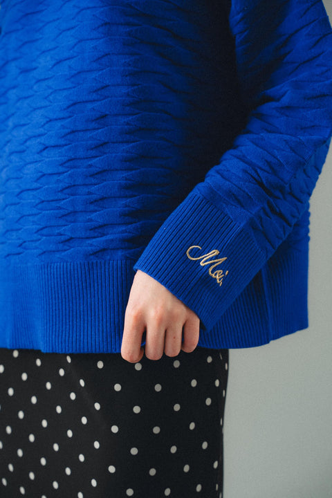 NUVOLA KNIT SWEATER IN BLEU ELECTRIQUE