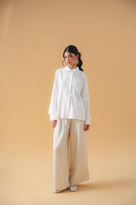 ISCHIA COTTON SHIRT IN PORCELAIN