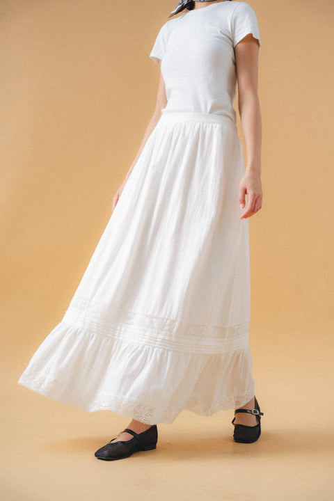 ISCHIA COTTON SKIRT IN PORCELAIN
