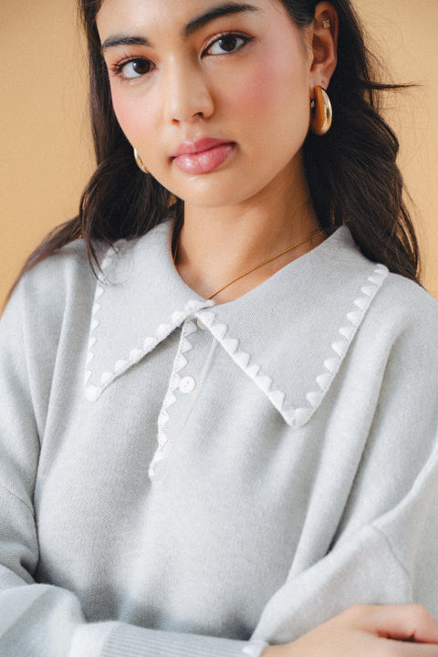STEVIE POLO KNIT SWEATER