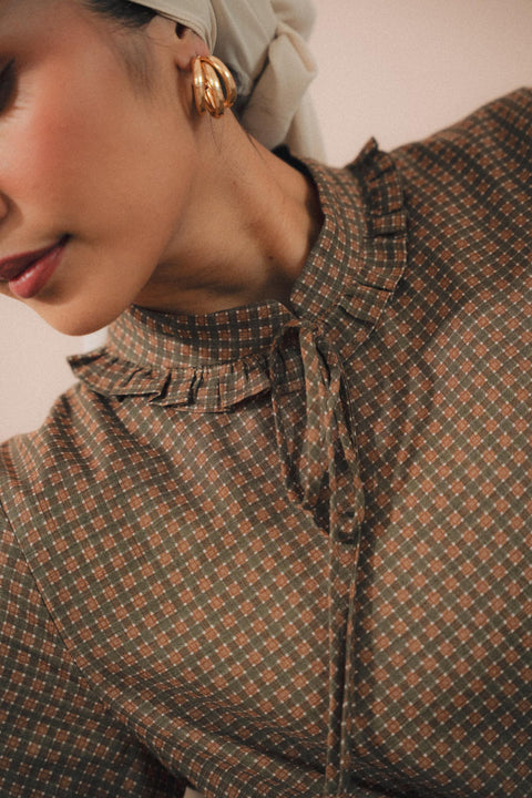 ALCOTT DRESS IN VERT GINGHAM