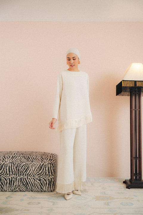 BRERA FRINGE TOP IN VANILLE