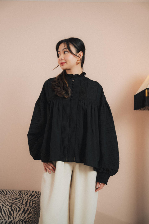 CAPUCINE BLOUSE IN NOIR