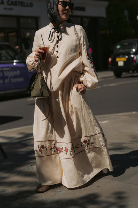 MARGUERITE SKIRT IN VELOUR ROSE