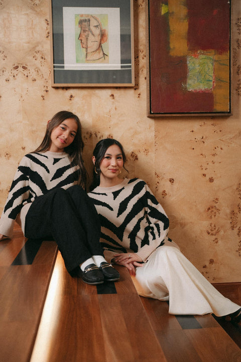 VICKY KNIT SWEATER IN ZEBRA (KIDS)