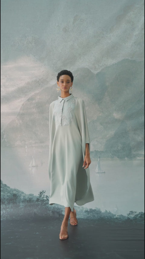 NAHLA KAFTAN IN SLATE BLUE