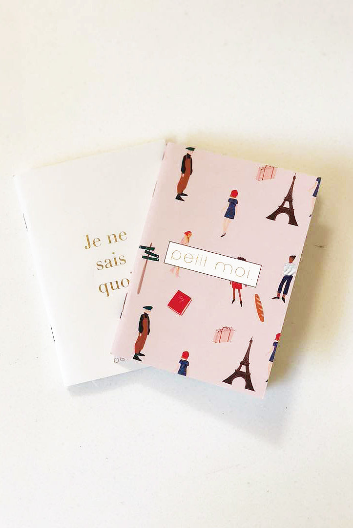 High quality notebooks by petit moi arranged on a white table