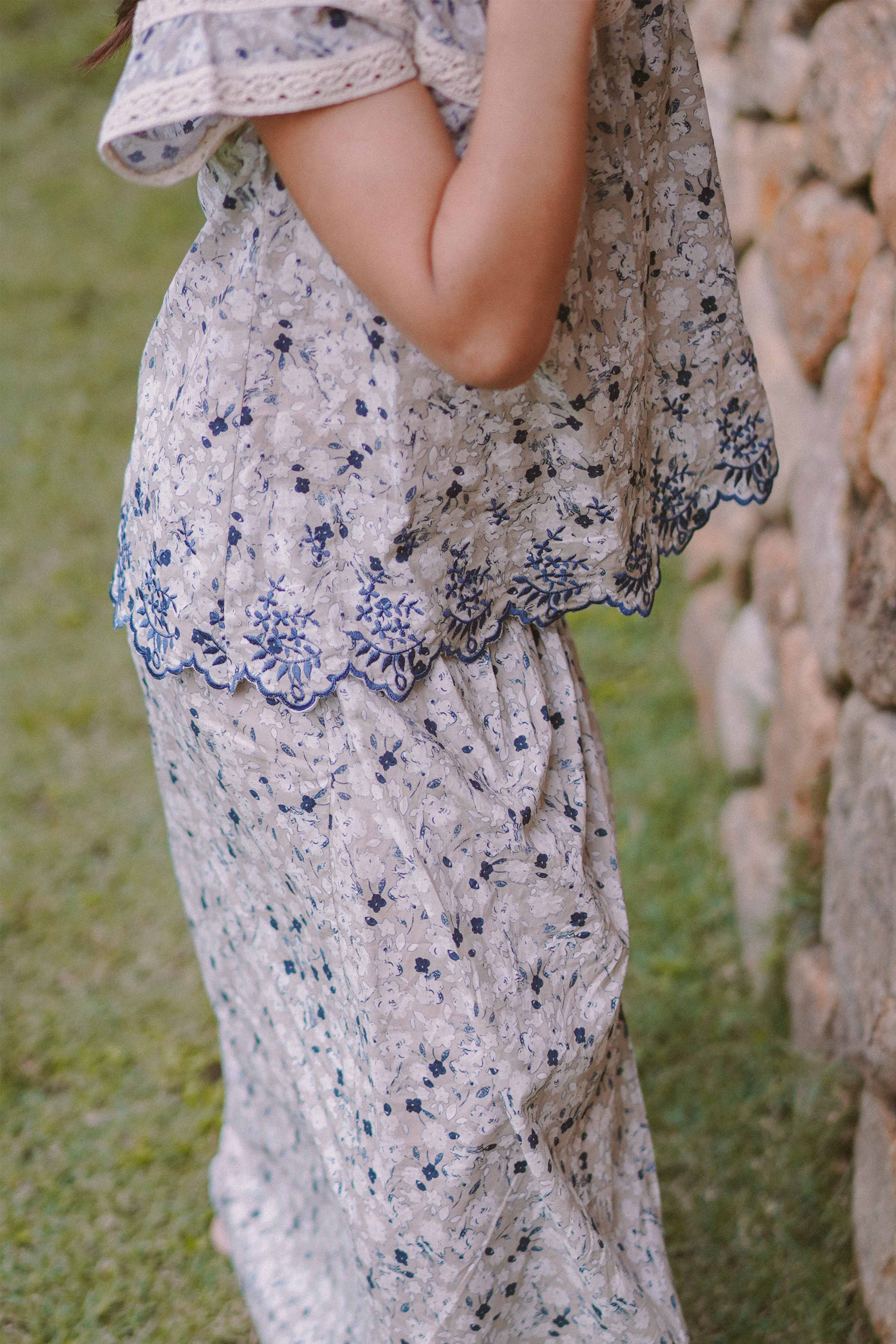 closeup picture of girl in modern baju kurung by Petit Moi