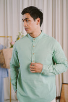 male model in green kurta by Petit Moi