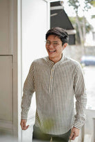 asian model in high quality striped kurta by Petit Moi