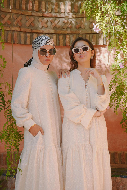 NOUR DRESS IN IVORY