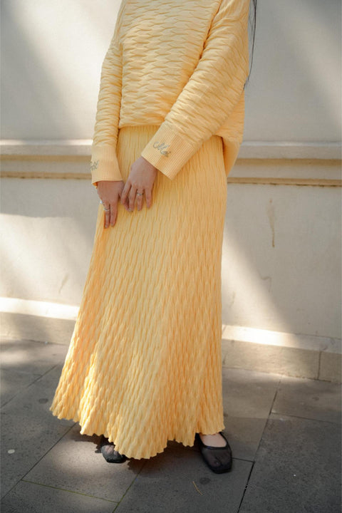 NUVOLA KNIT SKIRT IN BUTTER