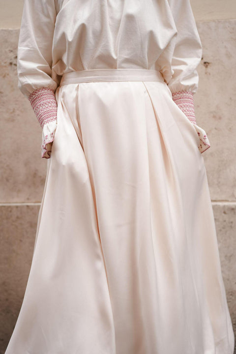 BUBBLE SKIRT IN ECRU