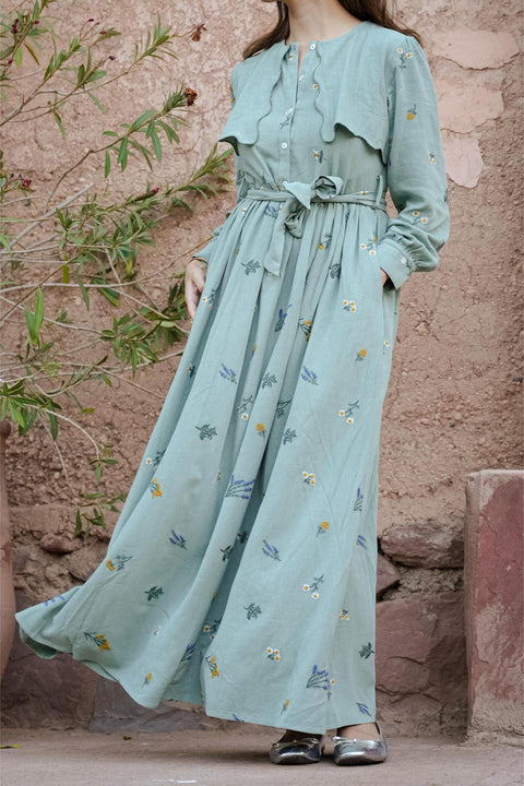 NAEMA DRESS IN TEAL FLORAL