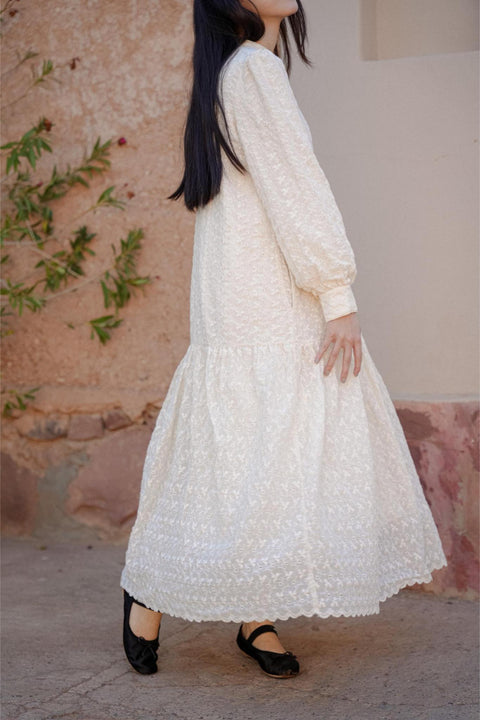 NOUR DRESS IN IVORY