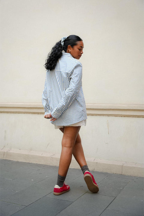 LE BOYFRIEND SHIRT IN BLUE STRIPES