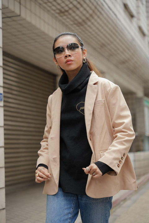 CLASSIC TURTLENECK TOP IN NOIR