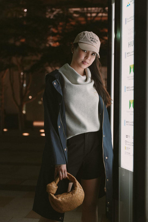 LONG PARKA IN NIGHT BLUE