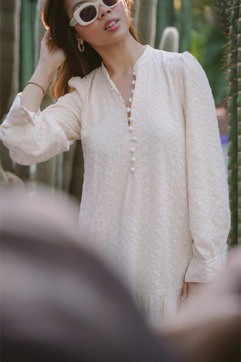 NOUR DRESS IN IVORY
